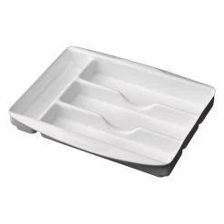 Icon Technologies® 00191 - White Plastic Sliding Cutlery Tray With Compartments