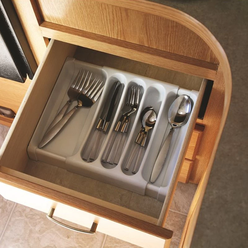 Camco® 43503 - White Plastic Adjustable Cutlery Tray 4 Camco® 43503 - White Plastic Adjustable Cutlery Tray - Image 2