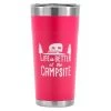 Camco® 53061 - "Life Is Better At The Campsite" 20 Oz. Pink Stainless Steel Thermo Tumbler With "Life Is Better At The Campsite" Logo -Rv Equipment 53061