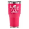 Camco® 53062 - "Life Is Better At The Campsite" 30 Oz. Pink Stainless Steel Thermo Tumbler With "Life Is Better At The Campsite" Logo -Rv Equipment 53062 1
