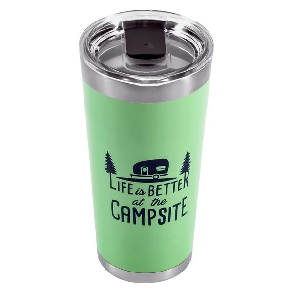 Camco® 53063 - "Life Is Better At The Campsite" 20 Oz. Green Stainless Steel Thermo Tumbler With "Life Is Better At The Campsite" Logo 5 Camco® 53063 - "Life Is Better At The Campsite" 20 Oz. Green Stainless Steel Thermo Tumbler With "Life Is Better At The Campsite" Logo - Image 3