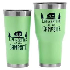 Camco® 53063 - "Life Is Better At The Campsite" 20 Oz. Green Stainless Steel Thermo Tumbler With "Life Is Better At The Campsite" Logo 12 Camco® 53063 - "Life Is Better At The Campsite" 20 Oz. Green Stainless Steel Thermo Tumbler With "Life Is Better At The Campsite" Logo -Rv Equipment 53063 5