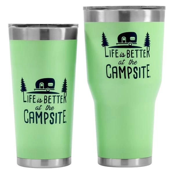 Camco® 53063 - "Life Is Better At The Campsite" 20 Oz. Green Stainless Steel Thermo Tumbler With "Life Is Better At The Campsite" Logo 7 Camco® 53063 - "Life Is Better At The Campsite" 20 Oz. Green Stainless Steel Thermo Tumbler With "Life Is Better At The Campsite" Logo - Image 5
