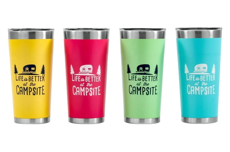 Camco® 53063 - "Life Is Better At The Campsite" 20 Oz. Green Stainless Steel Thermo Tumbler With "Life Is Better At The Campsite" Logo 8 Camco® 53063 - "Life Is Better At The Campsite" 20 Oz. Green Stainless Steel Thermo Tumbler With "Life Is Better At The Campsite" Logo - Image 6