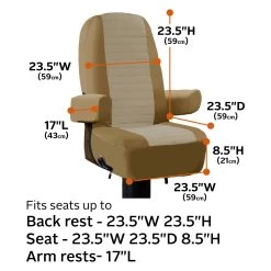 Classic Accessories® - OverDrive™ Tan RV Captain Seat Cover -Rv Equipment 80 112 012401 00 11