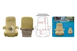 RV Designer® - GripFit Tan RV Captain Seat Cover -Rv Equipment c793 2 1