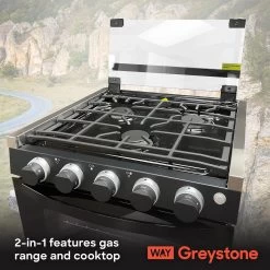 Way Interglobal® - Greystone™ RV Gas Cooking Range -Rv Equipment cf rv17 5
